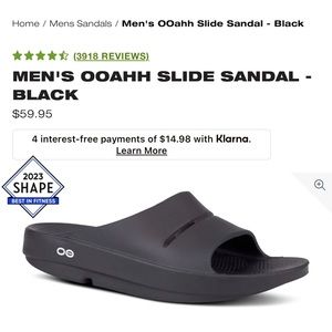 New never worn Oofos black slides